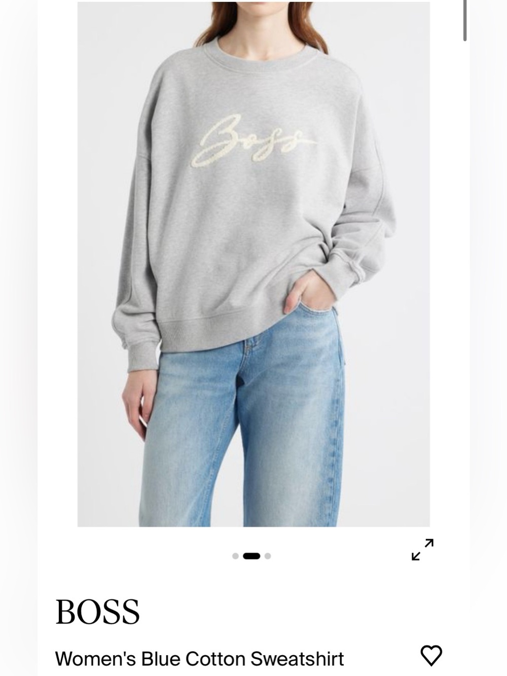 BOSS Women's Cotton Logo Crewneck Sweatshirt